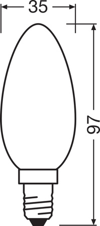 Żarówka LED B35 E14 4.8W = 40W 470lm 2700K Ciepła Biała FILAMENT ŚCIEMNIALNA LEDVANCE
