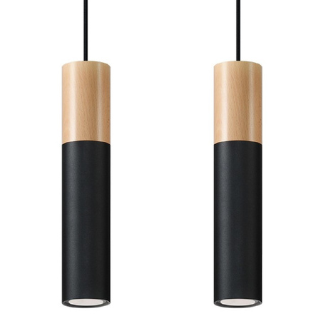 Lampa Sufitowa Wisząca Zwis 2x GU10 Tubularna Brązowa Czarna Nowoczesna Pablo Sollux