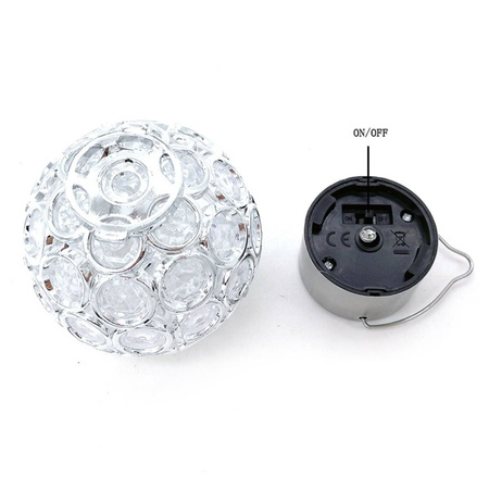 Lampa ogrodowa LED solarna KULA Plaster 8cm LED RGB wisząca Volteno