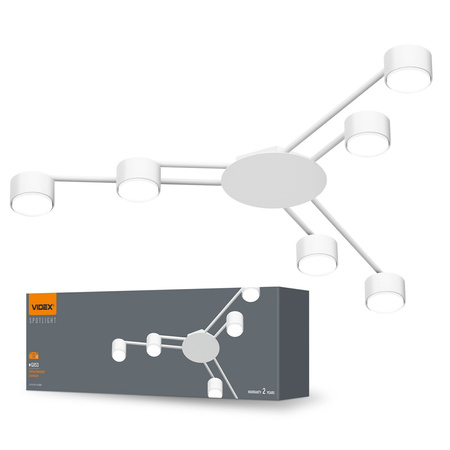 Lampa Sufitowa Żyrandol 6x GX53 LED Biała Nowoczesna Videx