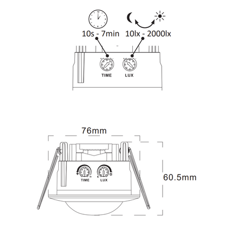 Czujnik Ruchu i Zmierzchu PIR 6m 120° Podtynkowy Biały Sanico Goldlux