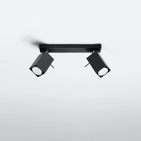 Lampa Sufitowa Oprawa Natynkowa SPOT TUBA Reflektor 2x GU10 Kwadratowa Czarna Nowoczesna Merida Sollux