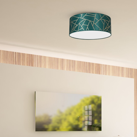 Plafon LED Lampa Sufitowa ZIGGY Zielona Złota Zielona 2xE27 Ø40cm Milagro