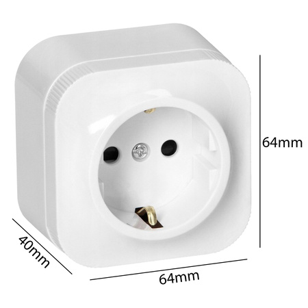 Gniazdo Pojedyncze Natynkowe Schuko 2P+Z Białe TODO ORNO