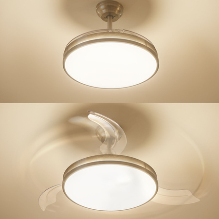 Lampa Sufitowa Plafon z Wentylatorem LED 28+35W 4500lm 2700-5500K Nikiel Atlas Philips