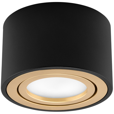 Oprawa Natynkowa HALOGENOWA Spot Tuba Ruchoma Okrągła Czarno-Złota 50mm AMAT-S LUMILED
