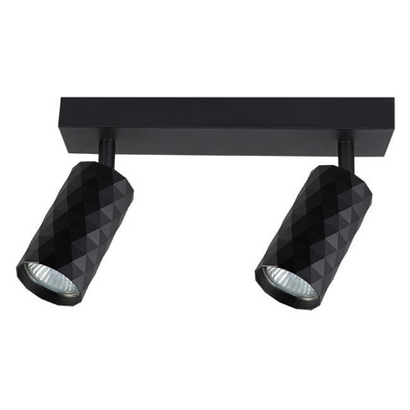 Lampa Sufitowa Spot Tuba Reflektor Oprawa Halogenowa 2x GU10 Ruchomy Czarny Glamour Masterled