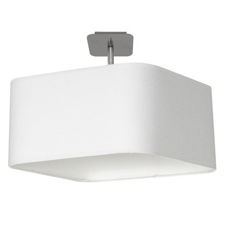 Lampa Sufitowa NAPOLI 1xE27 Biała Chrom Abażur Milagro