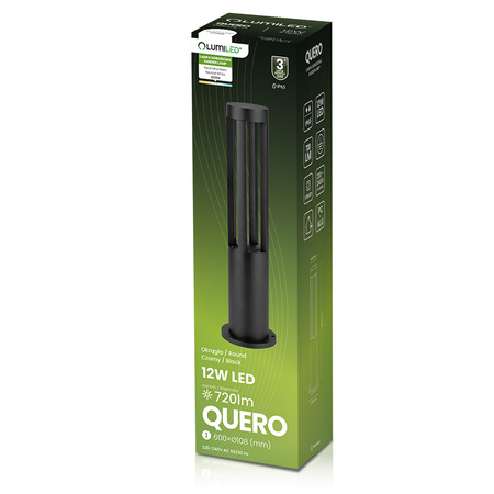 Lampa Ogrodowa Słupek Zewnętrzny Stojący 12W LED 4000K QUERO 60cm LUMILED