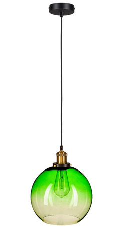 Lampa Wisząca Czarno-Zielona Ombre E27 Sufitowa Zwis Szklany Klosz Nowoczesna