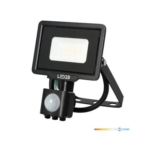 Naświetlacz LED Zewnętrzny Ogrodowy 10W 800lm 6500K Zimny 120° z Czujnikiem Ruchu i Zmierzchu IP65 Czarny MHC Kobi