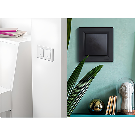 Włącznik Światła Pojedynczy Jednobiegunowy z Ramką Łącznik IP44 Antracyt SCHNEIDER ASFORA