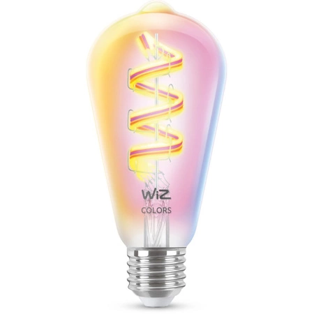 Żarówka LED E27 Edison ST64 6.3W = 40W 470lm 2200-6500K RGB + TW FILAMENT Inteligentna SMART WiFi Bluetooth Aplikacja WiZ