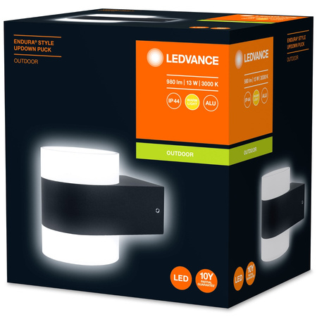 Lampa Ogrodowa Zewnętrzna Kinkiet Elewacyjny LED 12.5W 980lm 3000K IP44 Szary Endura Ledvance