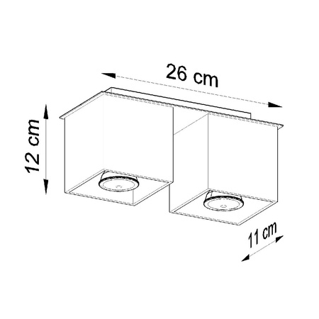 Lampa Sufitowa Oprawa Natynkowa 2x GU10 Kwadratowa Szara Nowoczesna Quad Sollux