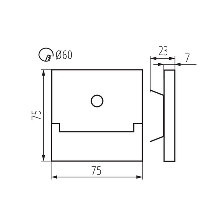 Oprawa schodowa LED SABIK 0.8W 13lm 3000K 12DC Ciepła Czarna Czujnik ruchu KANLUX