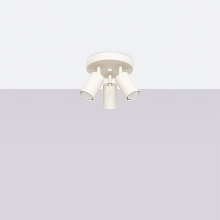 Lampa Sufitowa Plafon Tuba Spot 3x GU10 Beżowa Ring Bittersweet Shimmer SL.1497 Sollux