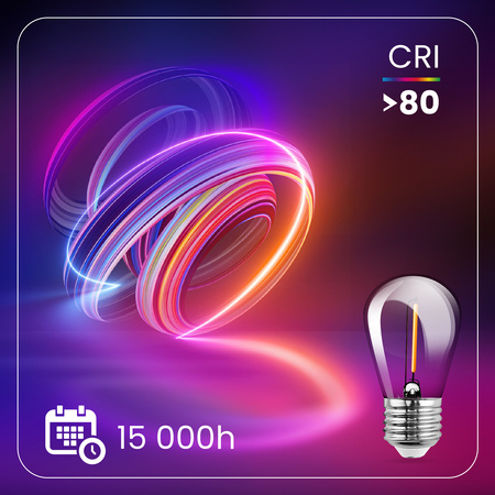 5-PAK Żarówka LED E27 ST14 1W = 10W 2700K Ciepła 100lm Filament do Girlandy LUMILED