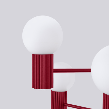 Lampa Wisząca Żyrandol 6x G9 Aluminiowa Burgund Halo French Sky SL.1837 Sollux