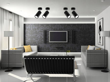 Kinkiet Spot Reflektor LED Lampa Sufitowa Natynkowa BLACK Czarna Nowoczesna GU10