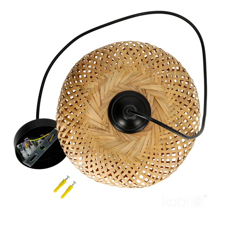 Lampa Wisząca Dekoracyjna Zwis Bambusowa E27 Boho Bern Kobi