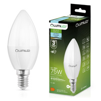 Żarówka LED E14 Świeczka B35 10W = 75W 1055lm 6500K Zimna 180° LUMILED