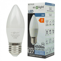Żarówka LED Świeczka B37 E27 5W 450lm 6500K Zimna Ecolight
