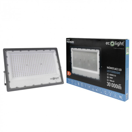 Naświetlacz LED Lampa Reflektor 300W 30000lm 6500K Zimna IP65 Premium Line Ecolight