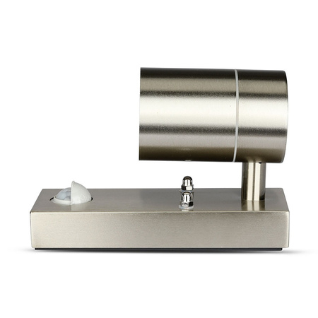 Lampa Ogrodowa Oprawa Elewacyjna Kinkiet GU10 IP44 Z czujnikiem ruchu Srebrny VT-7621 V-TAC