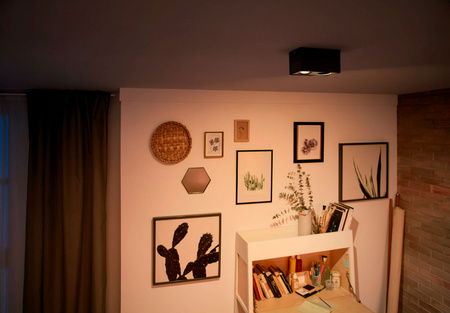 Oprawa Natynkowa Lampa LED 9W 1000lm 2200-2700K Ściemnialna WarmGlow Czarna Box Philips