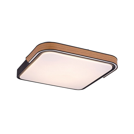Plafon LED Lampa Sufitowa Oprawa Ścienna Natynkowa 48W 1850lm 3000-6500K CCT RGB Ściemnialna Pilot Timer Czarny Nowoczesny Arild Rabalux