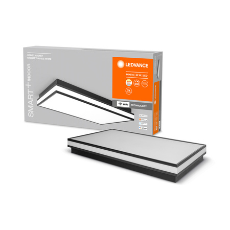Plafon LED Lampa Sufitowa Oprawa Natynkowa 42W 2300lm CCT Ściemnialna Kwadratowa Czarny SMART+ WiFi Magnet Ledvance