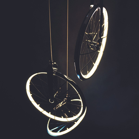 Kultowa LAMPA wisząca, SUFITOWA LED 3x BICYKL 33W 3000K chrom GOLDLUX (Polux)