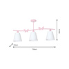 Lampa Sufitowa Żyrandol ALICE Różowa 3xE14 Listwa Milagro
