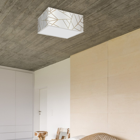 Plafon LED Lampa Sufitowa ZIGGY Biała Złota 2xE27 Milagro