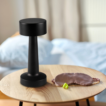 Lampka Stołowa LED Biurkowa Dekoracyjna Czarna Ściemnialna Simply Sanico Goldlux