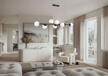 Lampa Sufitowa Oprawa Wisząca 8x E27 Czarna Bali Masterled