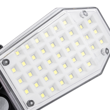 Naświetlacz solarny lampa 78x LED 15W 450lm Zimna czujnik ruchu IP65