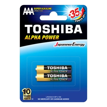 Baterie Alkaliczne TOSHIBA ALPHA POWER LR03 AAA 1,5V Blister 2szt