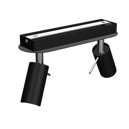 Lampa Sufitowa PRESTON Czarna Chrom 2x mini GU10 Milagro