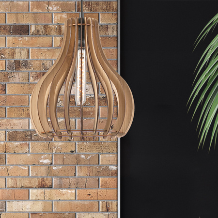 Lampa Wisząca Sufitowa TUCCI E27 Czarna Drewniana LM-1.229 Lamkur