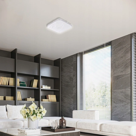 Plafon LED 33cm lampa sufitowa kwadratowa 3000K-6500K z efektem gwiazdek 