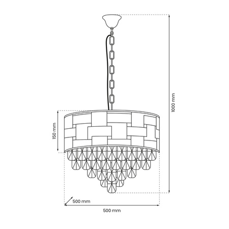 Lampa Wisząca Sufitowa Żyrandol LUXURIA 9xE14 Milagro