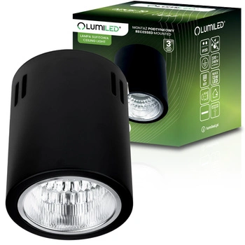 Oprawa Sufitowa Natynkowa Stała Okrągła APUS 10 Spot TUBA Czarna E27