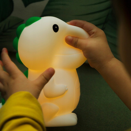 Lampka Nocna Dekoracyjna Dinozaur Dziecięca LED 2.5W 25lm 3000K Ciepła RGB 360° Biała Masterled