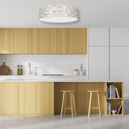 Plafon LED Lampa Sufitowa ZIGGY Biała Złota 3xE27 Ø50cm Milagro