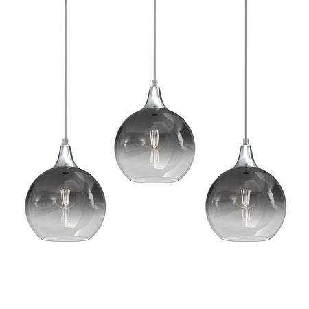 Lampa Wisząca Sufitowa MONTE Srebrna 3xE27 Listwa Milagro