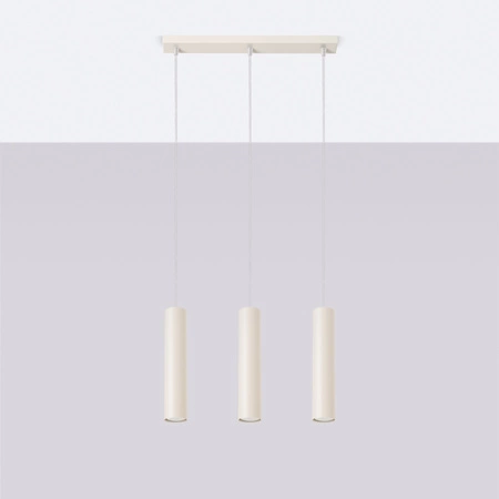 Lampa Wisząca Sufitowa Zwis Tuba Spot 3x GU10 Beżowa Lagos Ocean Green SL.1481 Sollux