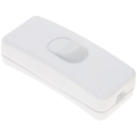 Włącznik przełącznik kołyskowy na przewód zatrzaskowy biały