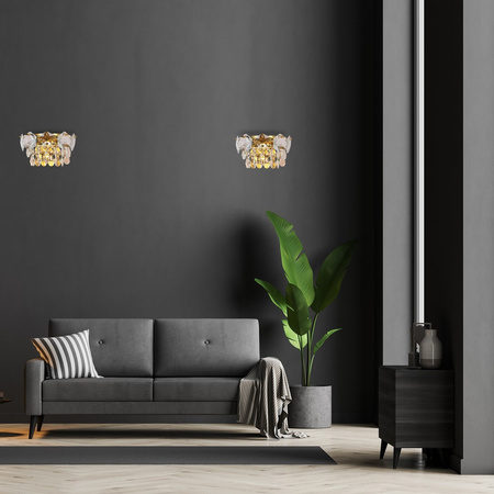 Lampa Ścienna Kinkiet SELnianaA Złota 2xE14 Milagro